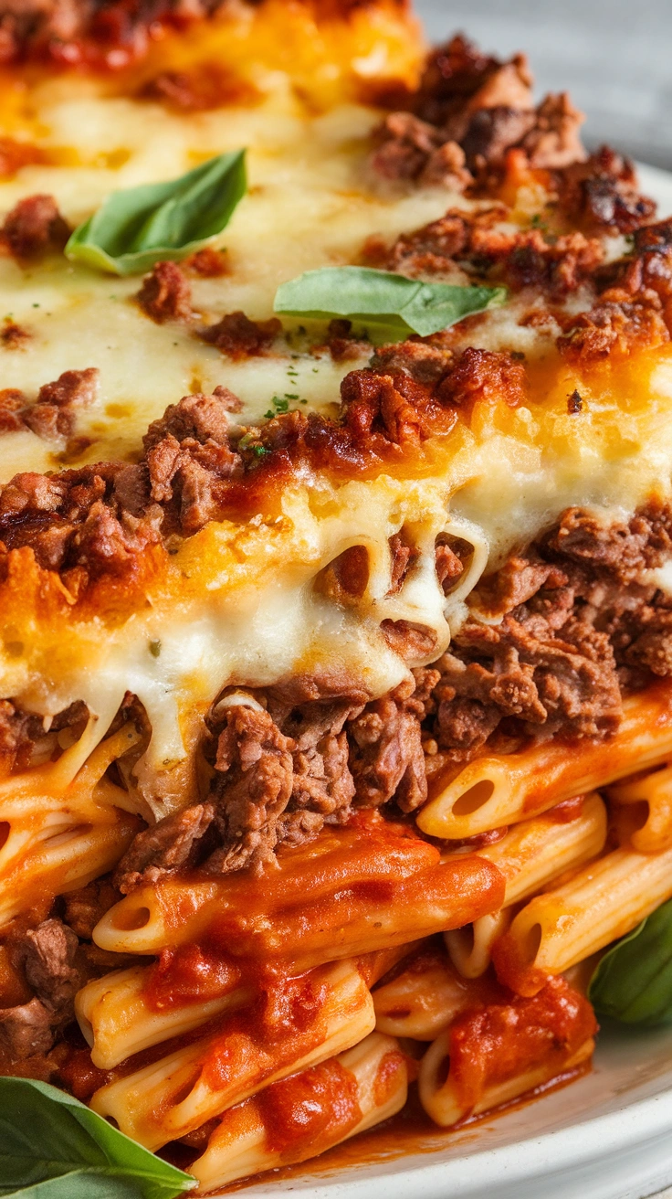 Philly Cheesesteak Pasta Casserole