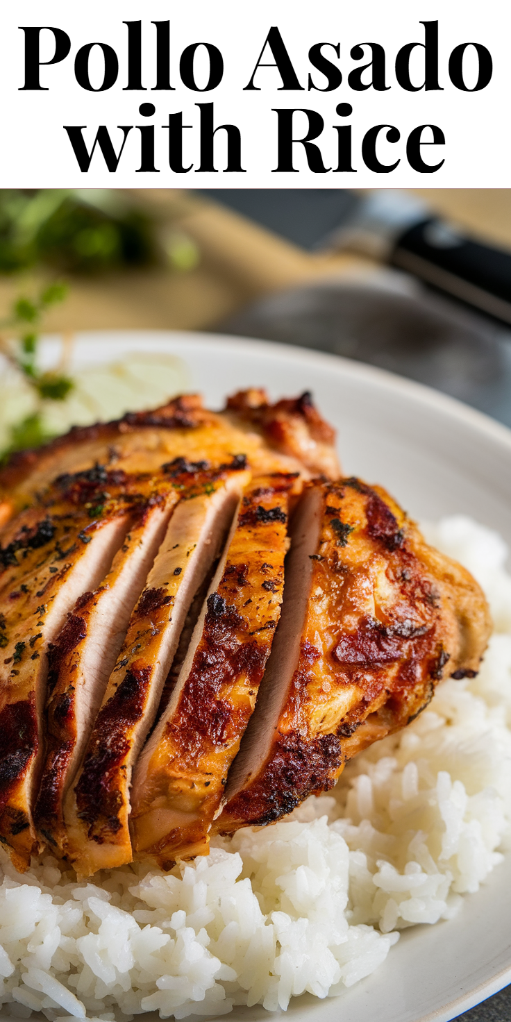 Pinterest Pin for Pollo Asado with Rice