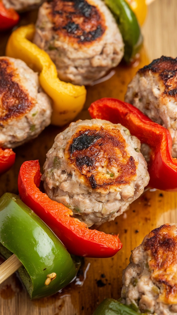 Roasted Turkey Meatballs with Peppers