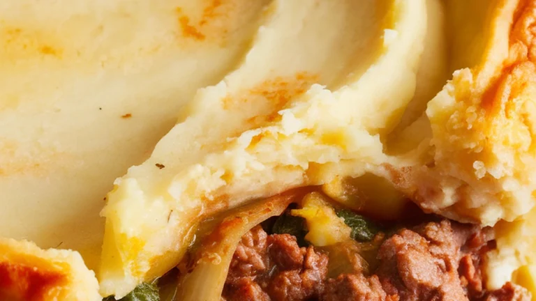 Savory Cottage Pie with Mashed Potato Crust - Featured