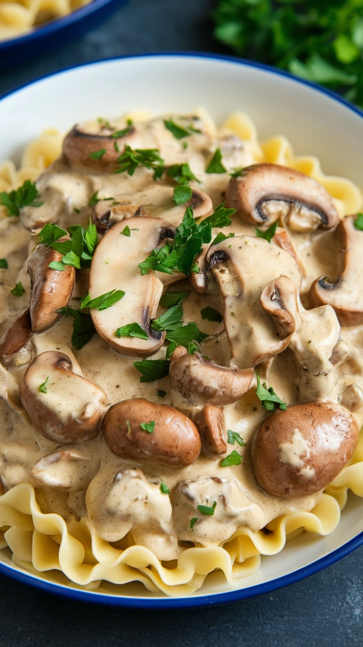 Savory Mushroom Stroganoff with Cashew Cream