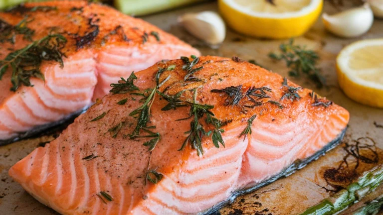 Sheet Pan Lemon Herb Salmon and Asparagus - Featured