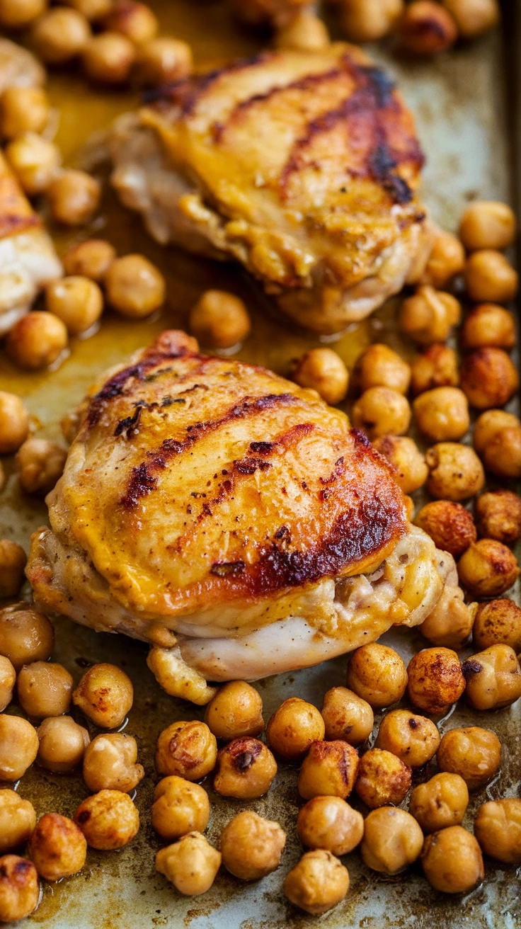Sheet Pan Turmeric Chicken Thighs with Chickpeas