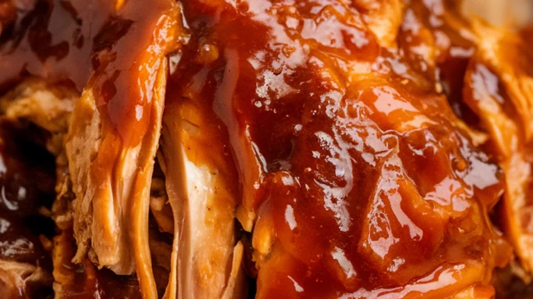 Slow Cooker BBQ Shredded Chicken - Featured