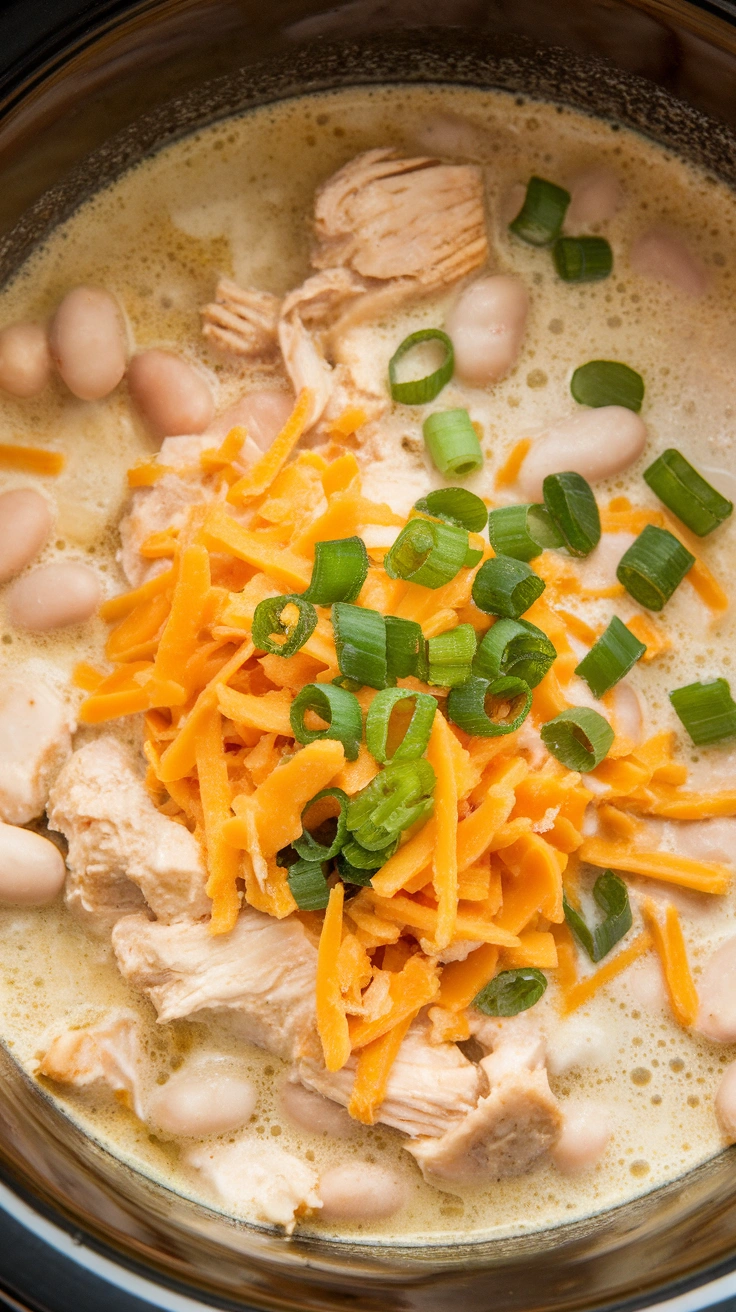 Slow Cooker Creamy White Chicken Chili