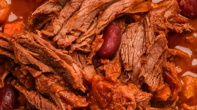 Slow Cooker Shredded Beef Chili - Featured