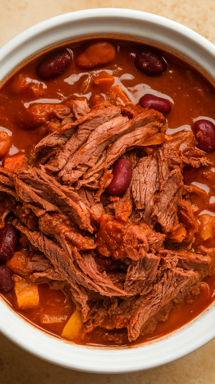 Slow Cooker Shredded Beef Chili