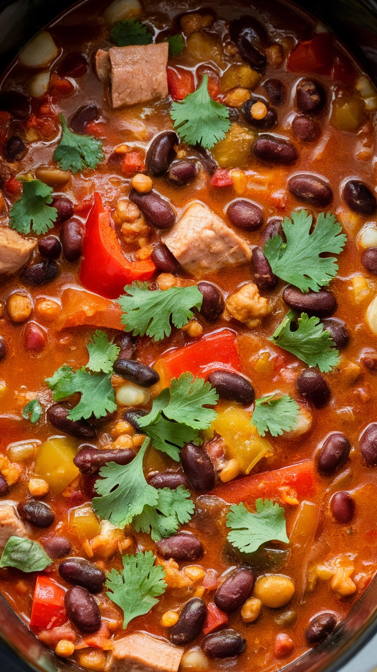 Slow Cooker Turkey and Black Bean Chili