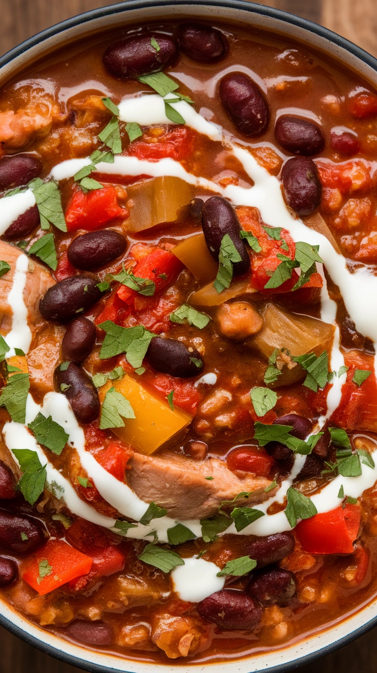 Slow Cooker Turkey Chili with Black Beans