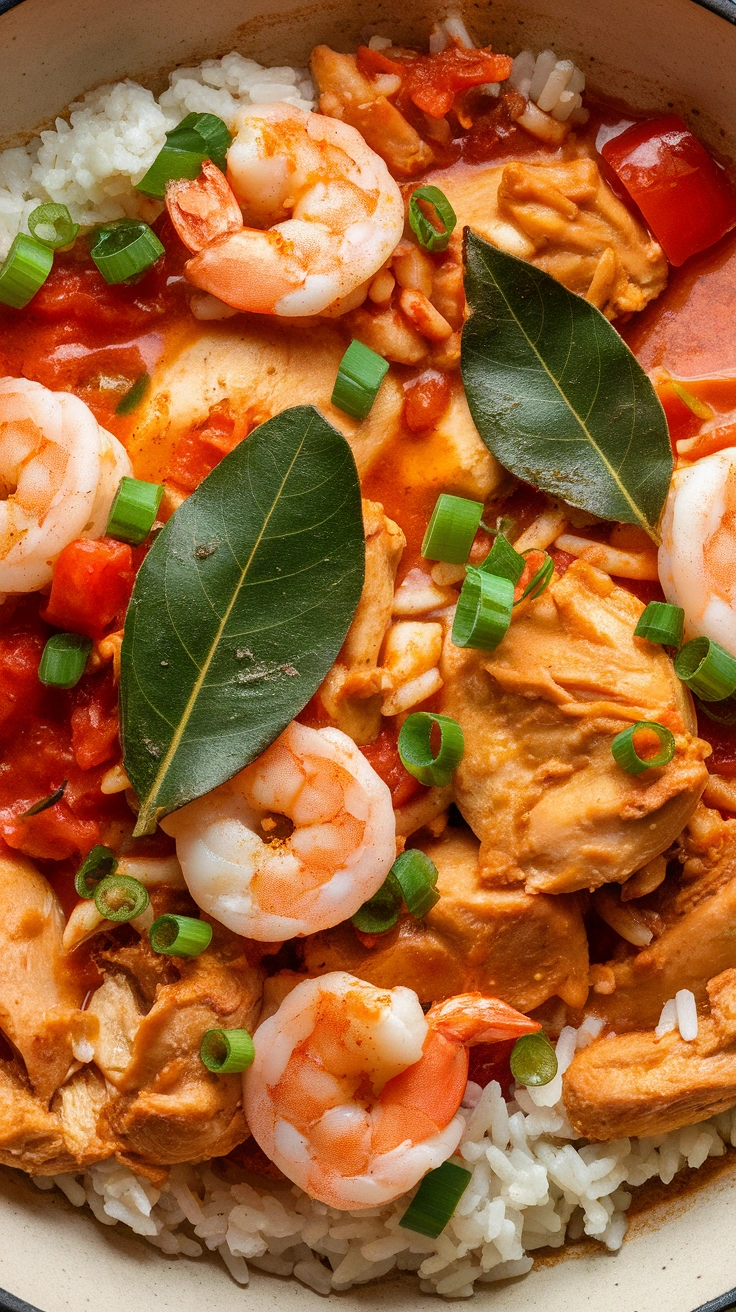 Spicy Chicken and Shrimp Jambalaya