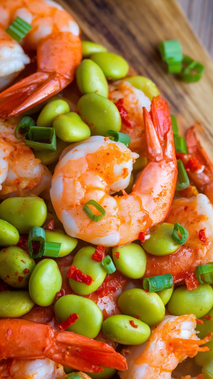 Spicy Shrimp and Edamame Stir-Fry