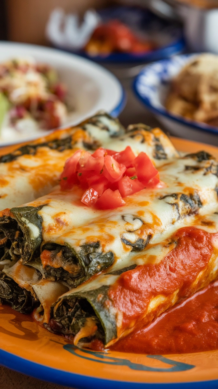 Spinach and Cheese Enchiladas