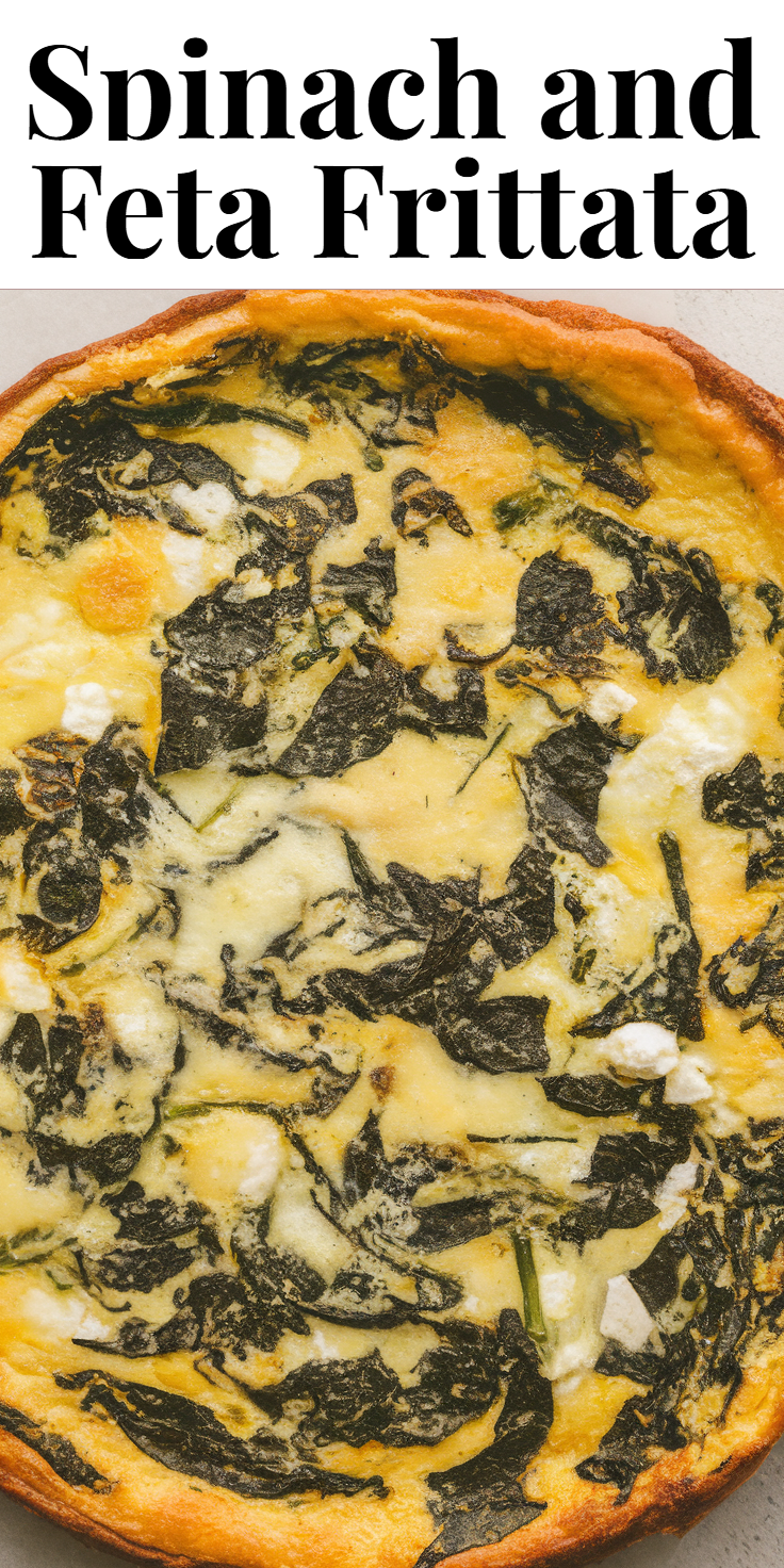 Pinterest Pin for Spinach and Feta Frittata