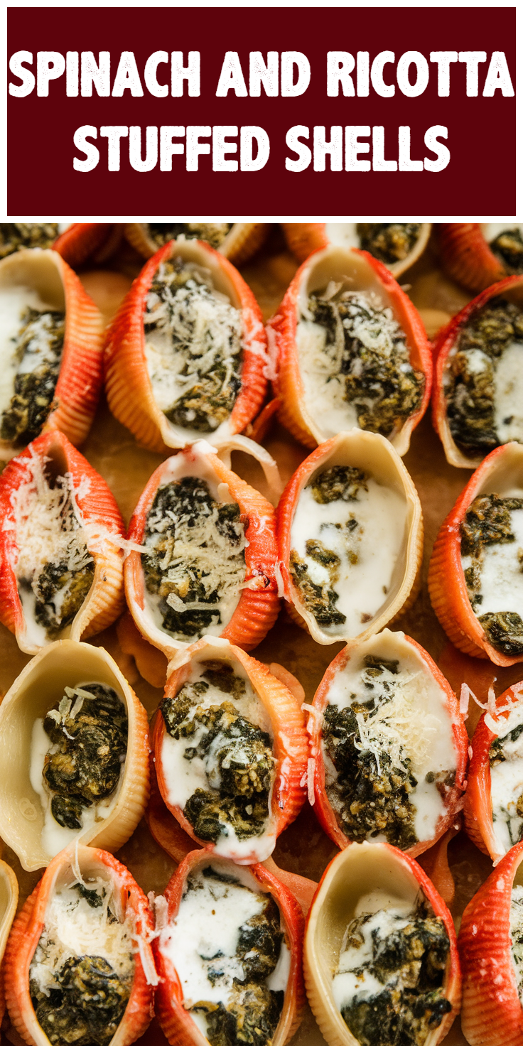 Pinterest Pin for Spinach and Ricotta Stuffed Shells