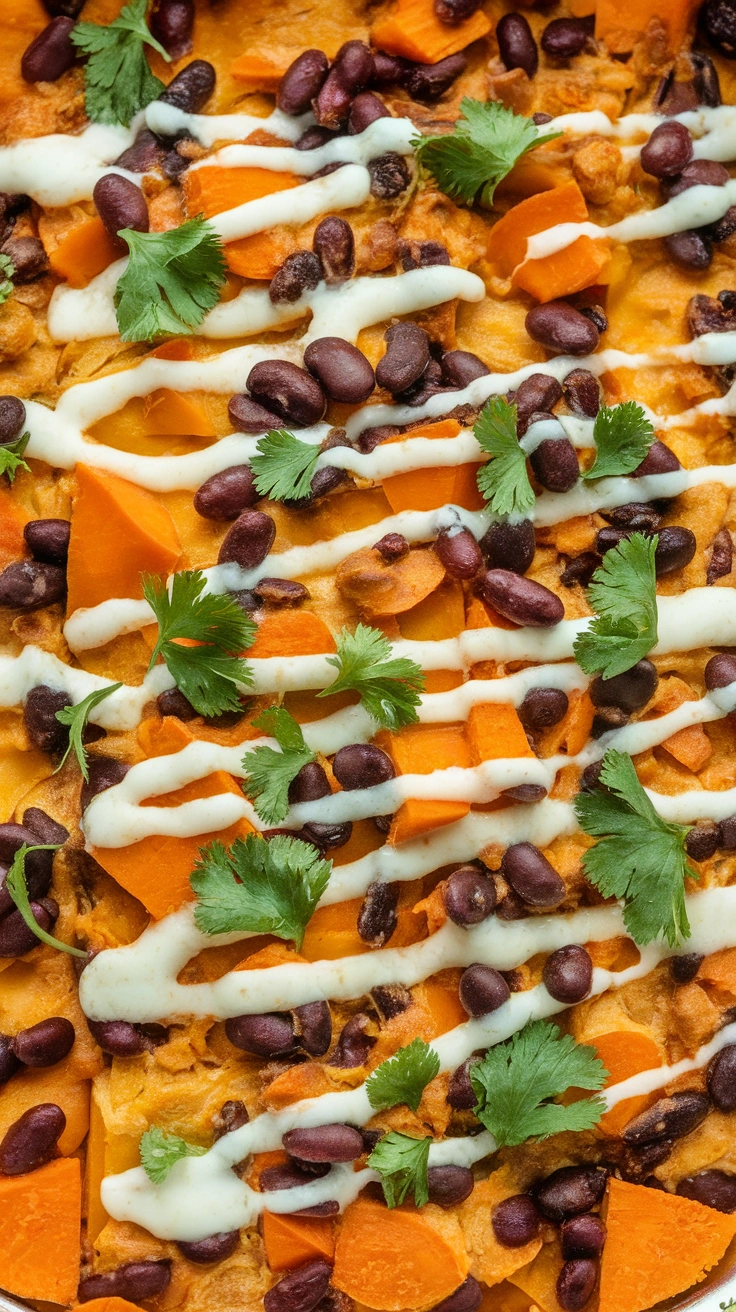 Sweet Potato and Black Bean Enchilada Casserole