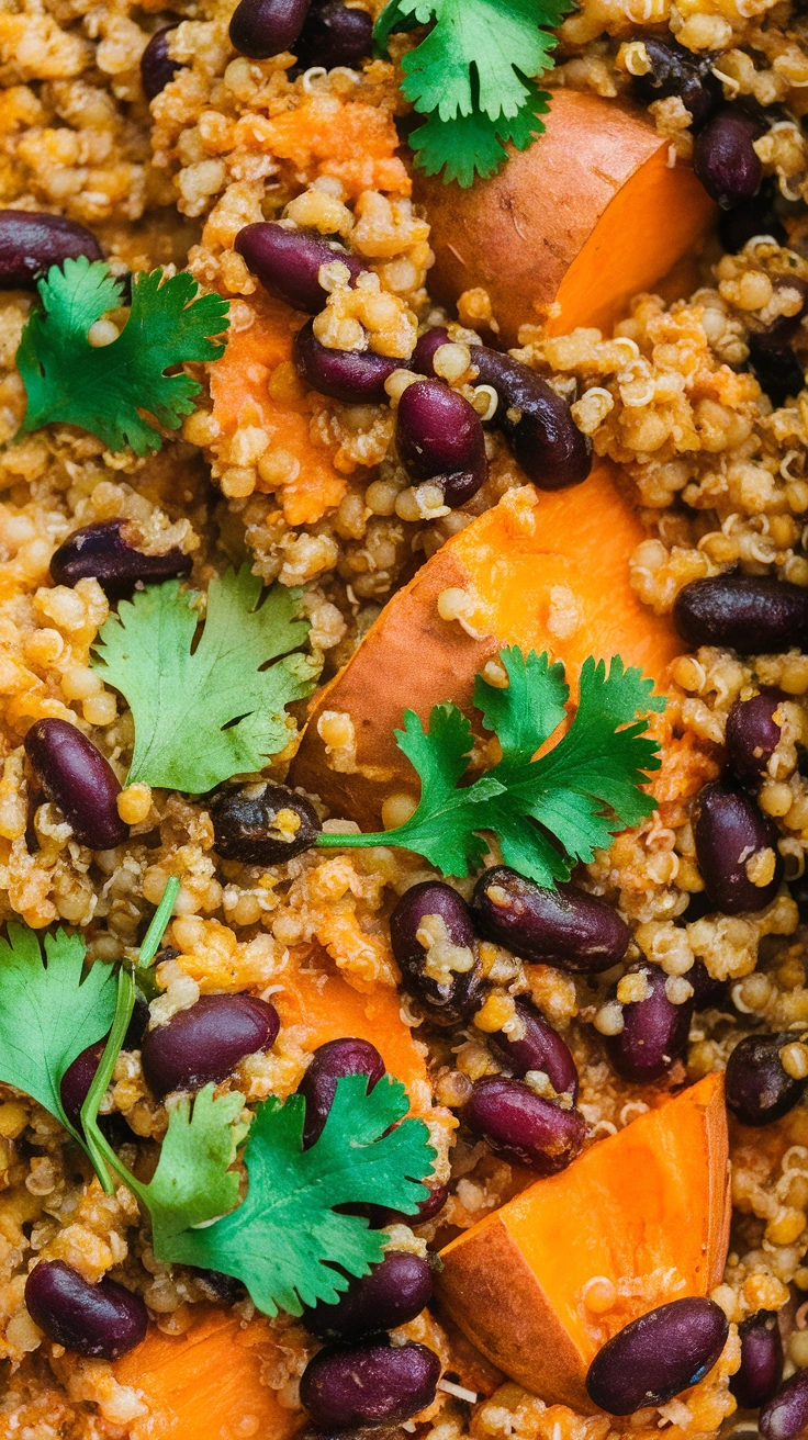 Sweet Potato and Black Bean Quinoa Bake