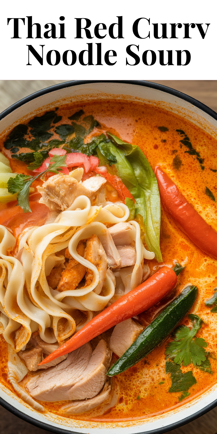 Pinterest Pin for Thai Red Curry Noodle Soup