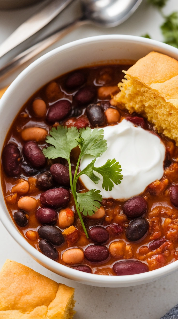 Three Bean Vegetarian Chili