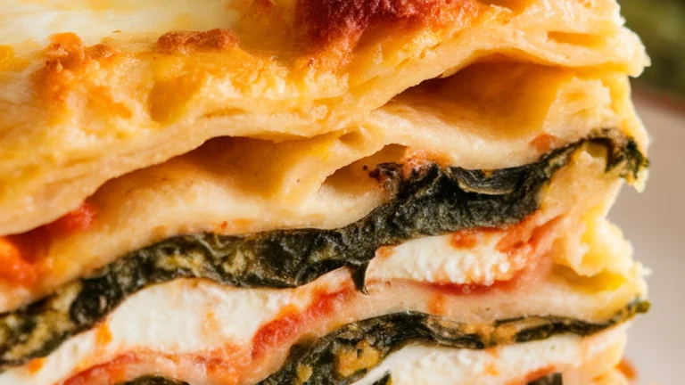 Three-Cheese Spinach Lasagna - Featured
