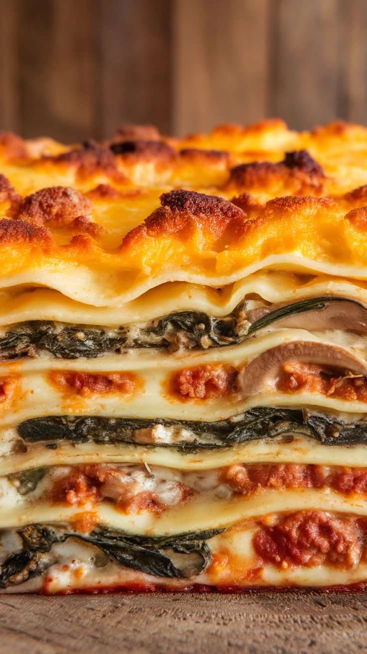 Three Cheese Vegetable Lasagna