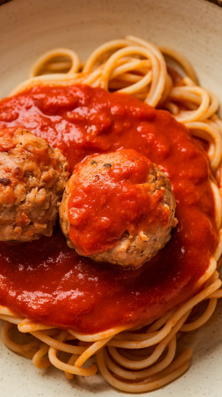 Turkey Meatball Marinara with Spaghetti