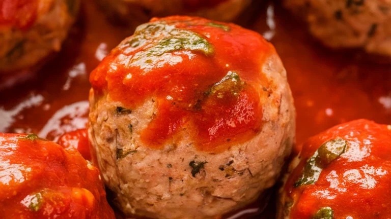 Turkey Meatballs in Marinara Sauce - Featured