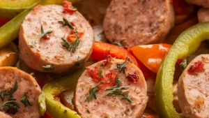 Turkey Sausage and Bell Pepper Skillet - Featured