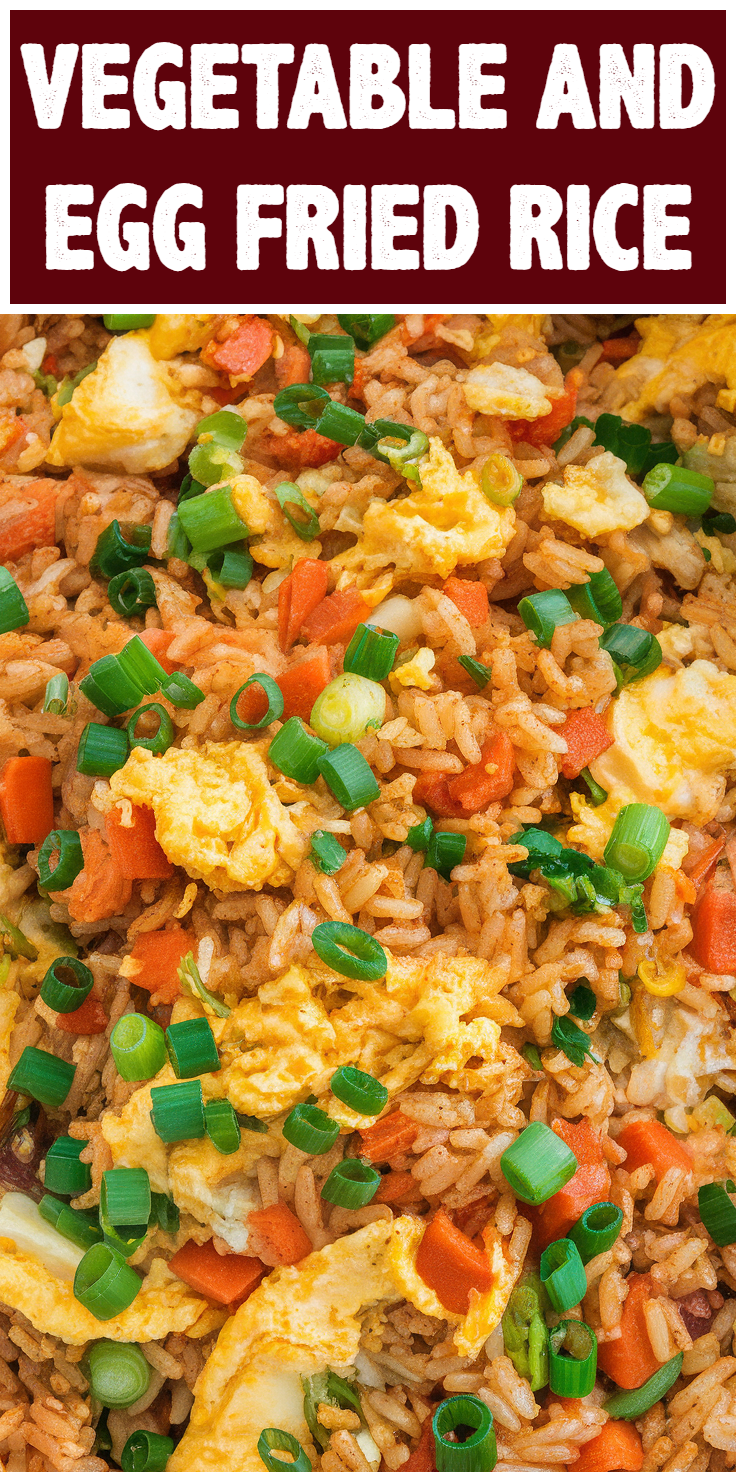 Pinterest Pin for Vegetable and Egg Fried Rice