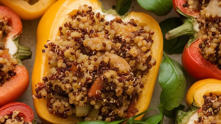 Vegetarian Stuffed Peppers with Quinoa - Featured