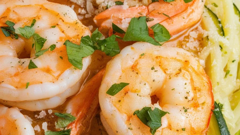 Zucchini Noodle Shrimp Scampi - Featured