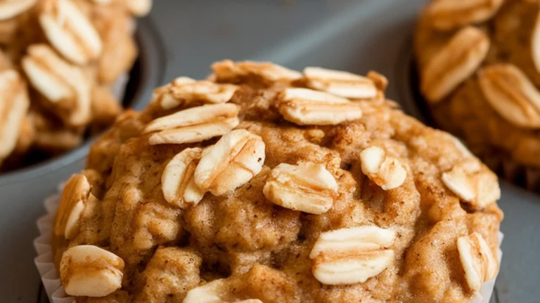 Applesauce Oatmeal Muffins Recipe - Featured
