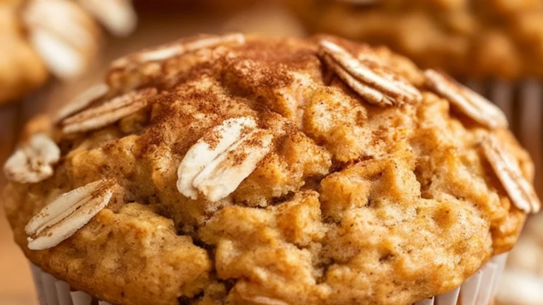 Applesauce Oatmeal Muffins Recipe - Featured