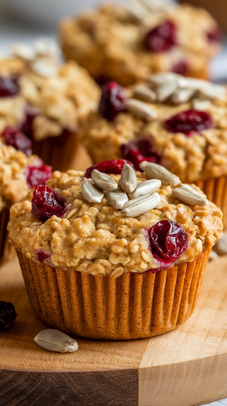 Baked Oatmeal Muffins with Cranberries
