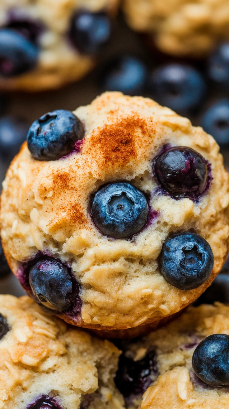 Banana Blueberry Oatmeal Muffins