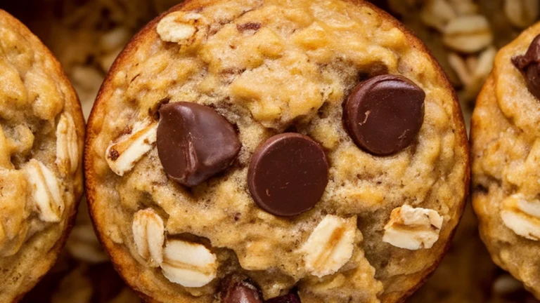 Banana Oatmeal Chocolate Chip Muffins - Featured