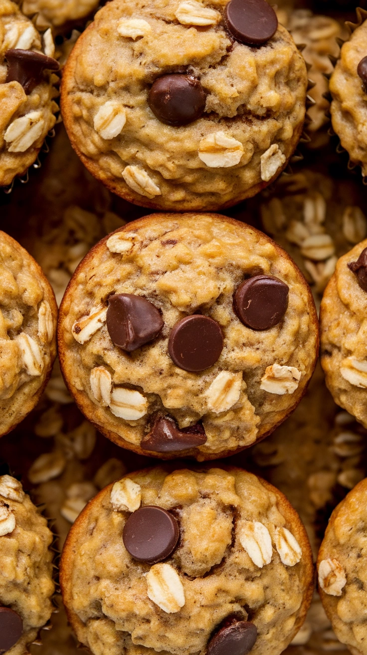 Banana Oatmeal Chocolate Chip Muffins