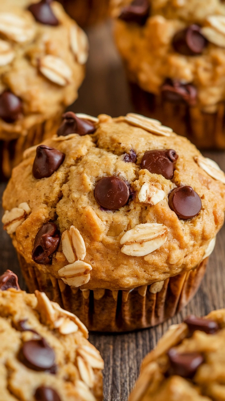 Banana Oatmeal Chocolate Chip Muffins