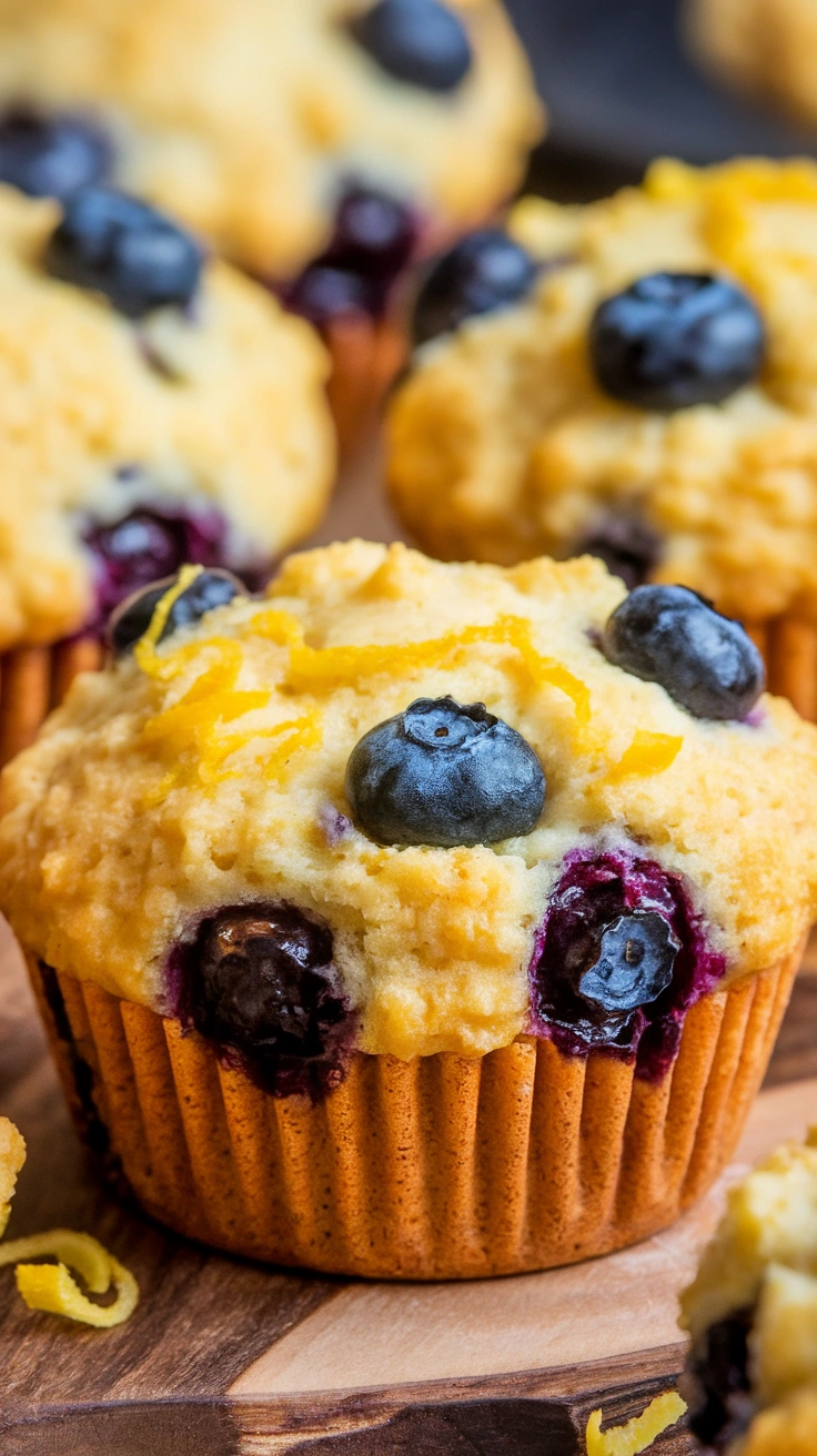 Blueberry Lemon Cornmeal Muffins