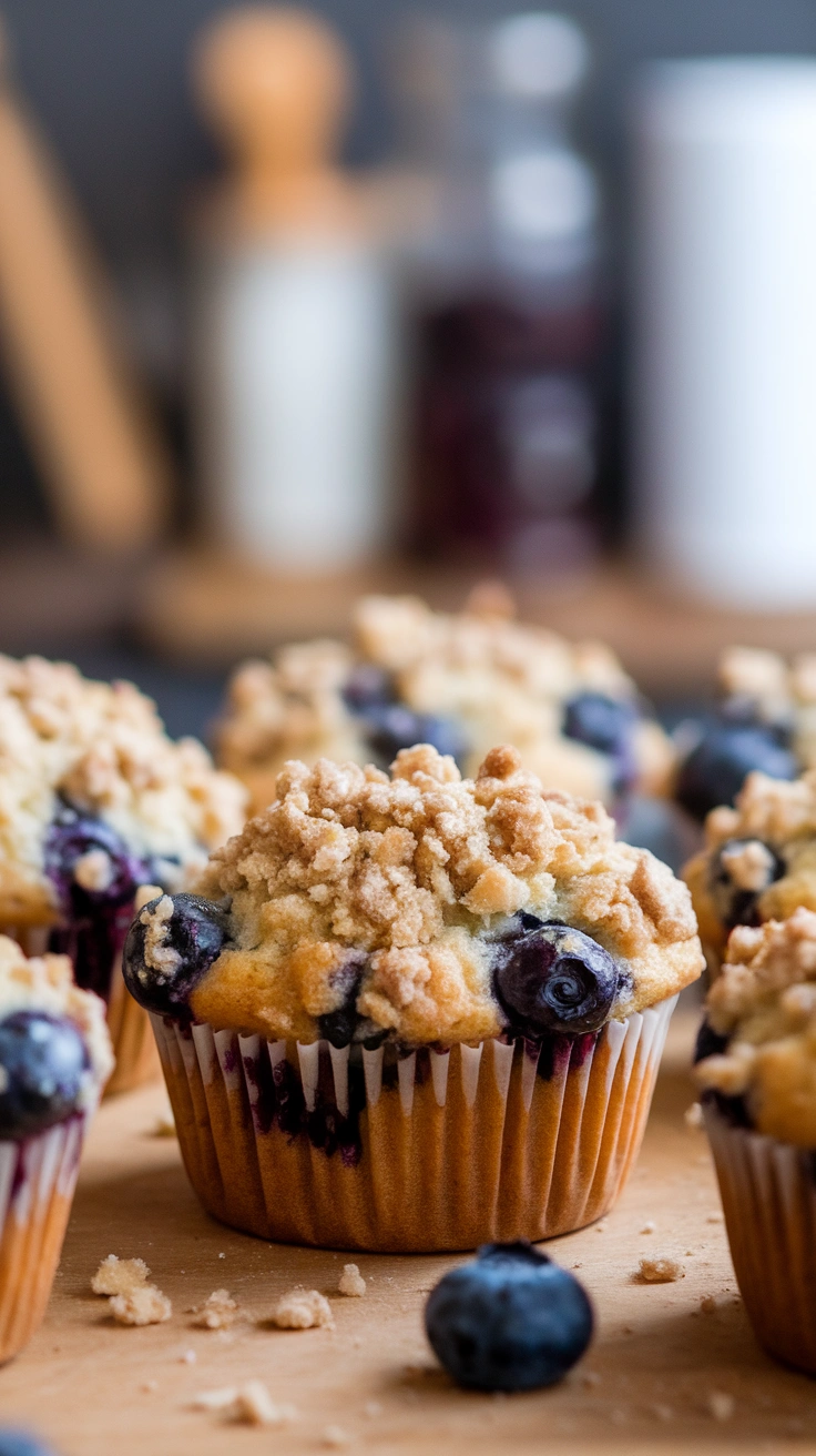 Blueberry Muffins with Streusel Topping