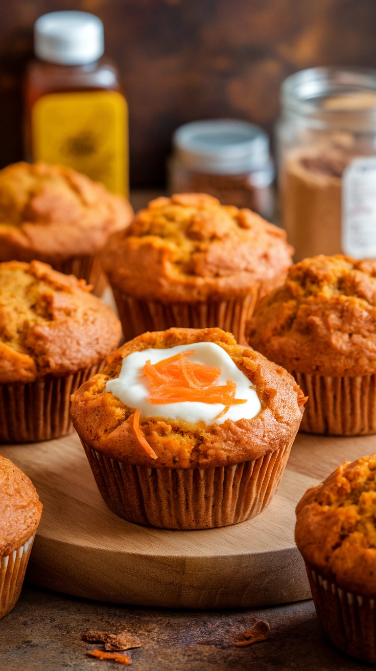 Carrot Cake Muffins with Cream Cheese Filling