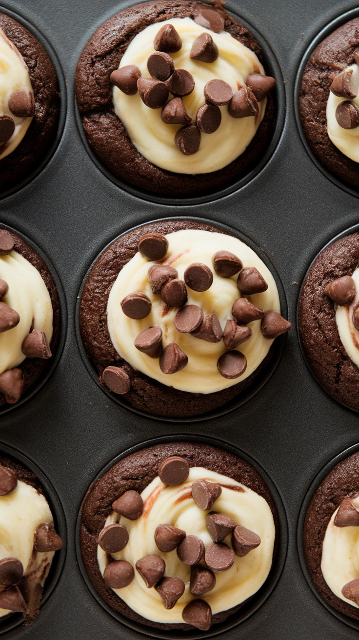 Chocolate Cheesecake Muffins