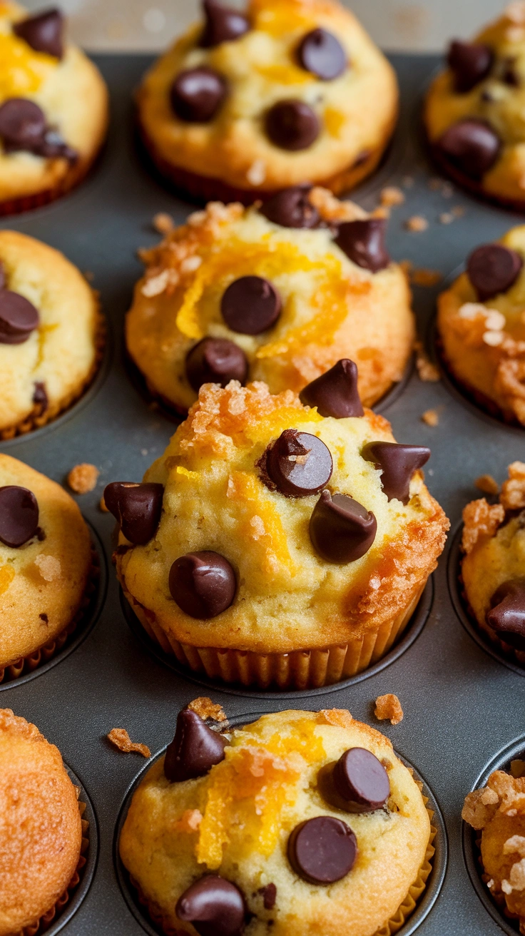 Chocolate Chip Mini Muffins Recipe with Orange Zest