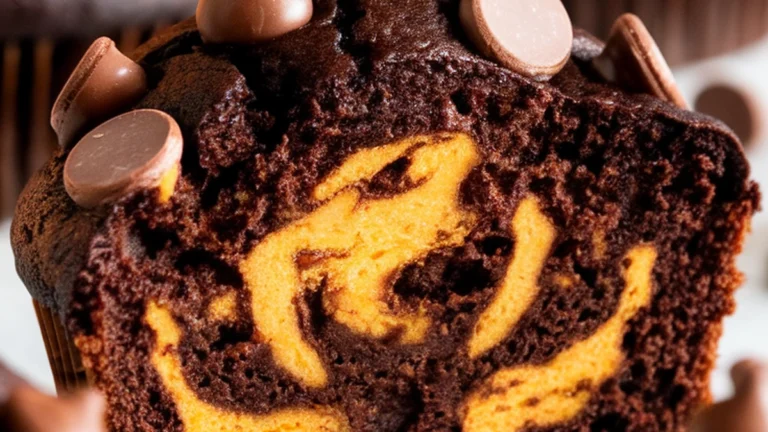 Chocolate Pumpkin Cheesecake Muffins - Featured