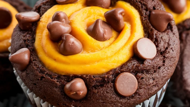 Chocolate Pumpkin Cheesecake Muffins - Featured