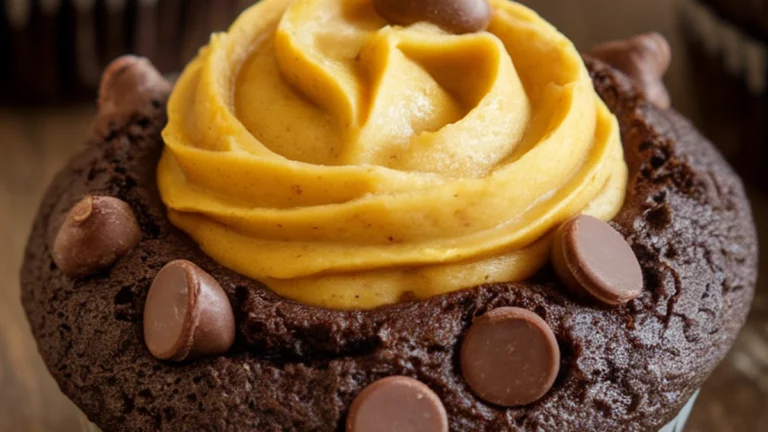 Chocolate Pumpkin Cheesecake Muffins - Featured