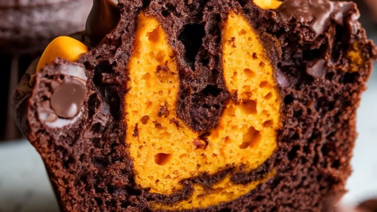 Chocolate Pumpkin Cheesecake Muffins - Featured