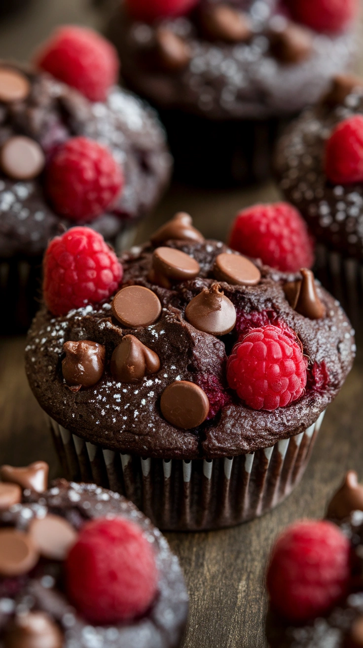 Chocolate Raspberry Breakfast Muffins