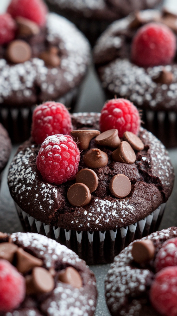 Chocolate Raspberry Breakfast Muffins