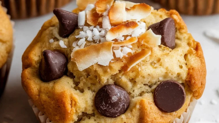 Coconut Chocolate Chip Banana Muffins - Featured