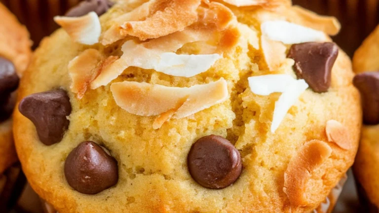 Coconut Chocolate Chip Banana Muffins - Featured